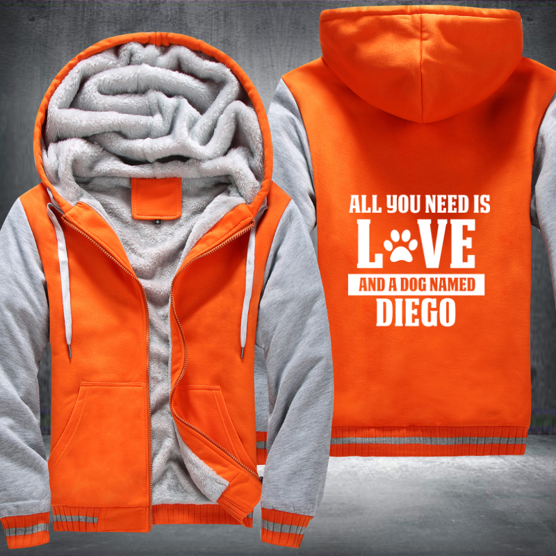 all you need is love and a dog Named Diego Fleece Hoodies Jacket