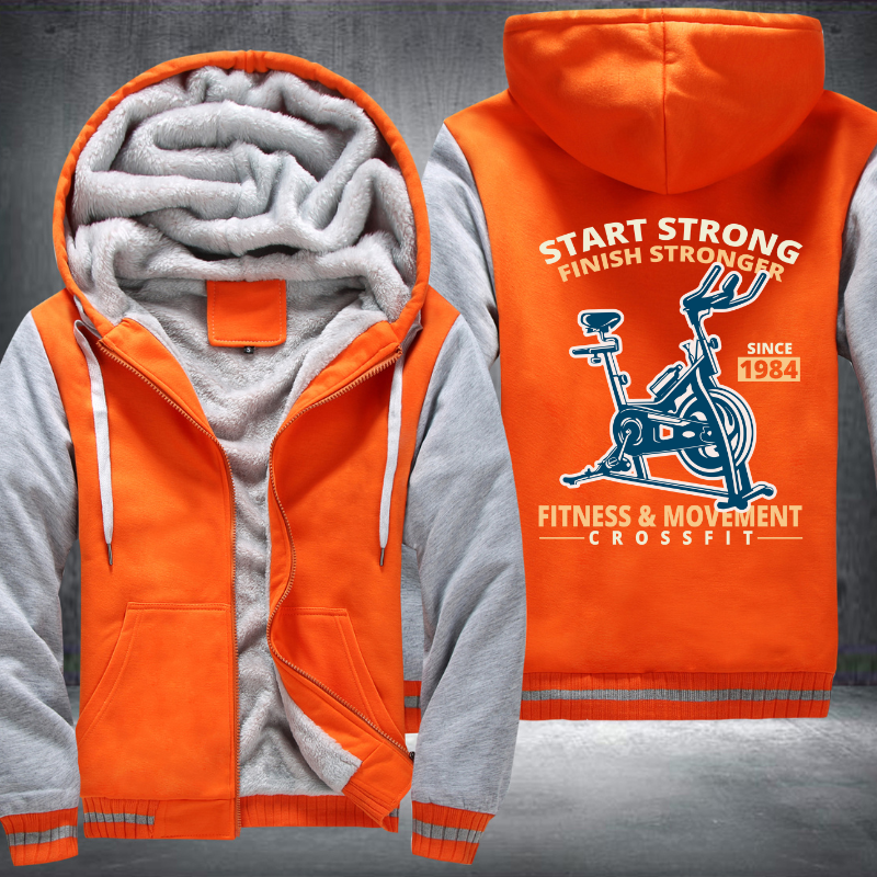 Start Strong Finish Stronger Fleece Hoodies Jacket