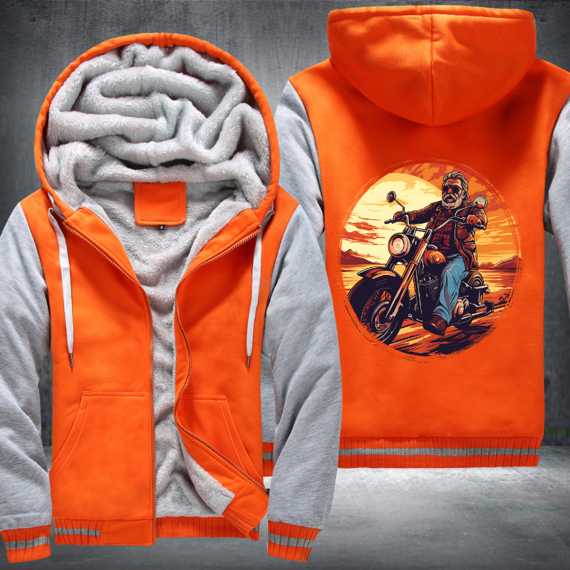 Grandpa Ride Motorcycle Design Fleece Hoodies Jacket