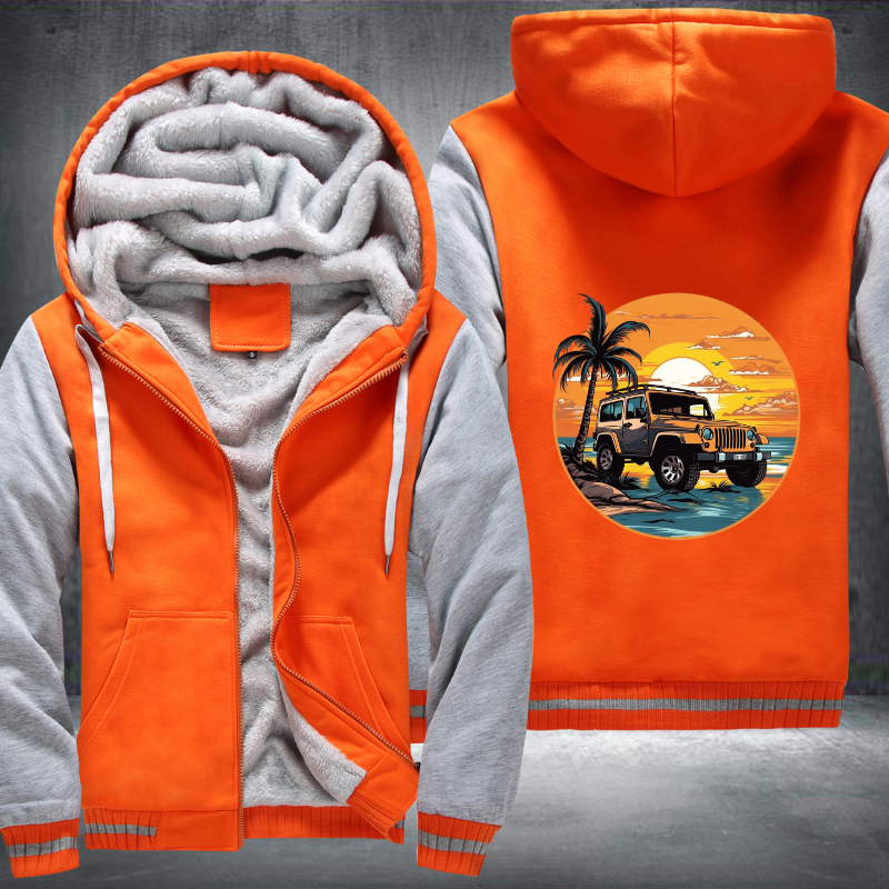 Off-Roading by the Ocean 4x4 car Fleece Hoodies Jacket