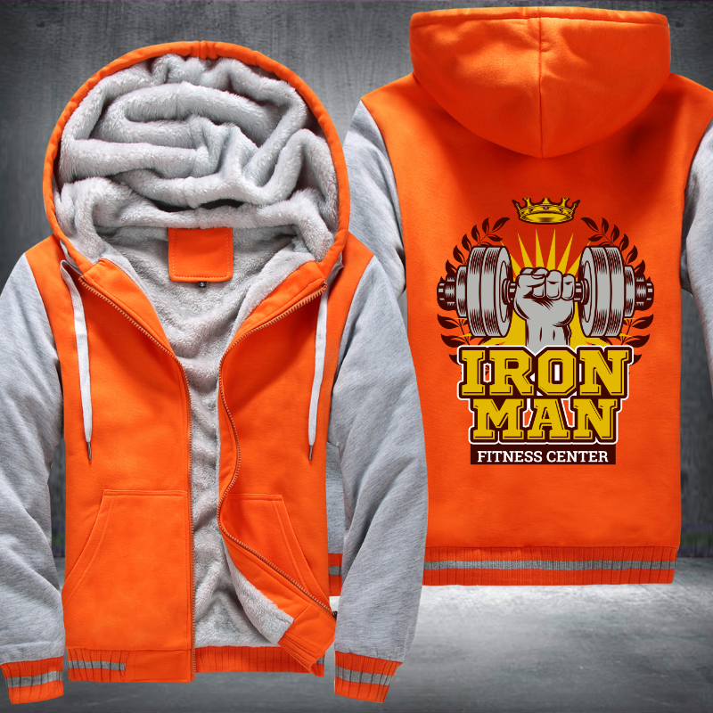 Iron Man Fitness Center Fleece Hoodies Jacket