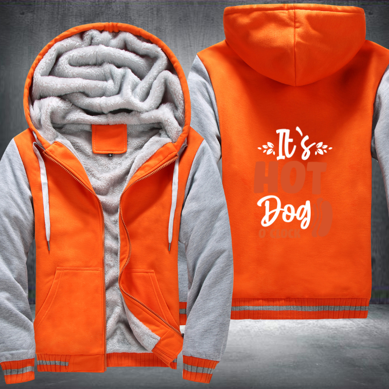 it s hot dog o clock Fleece Hoodies Jacket