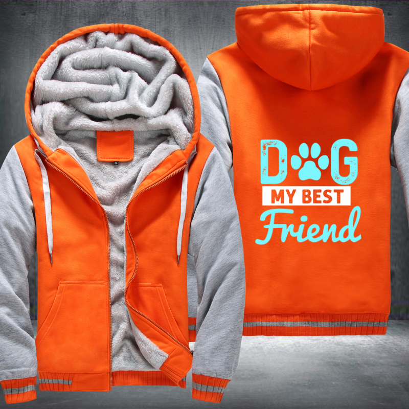 dog my best friend design Fleece Hoodies Jacket