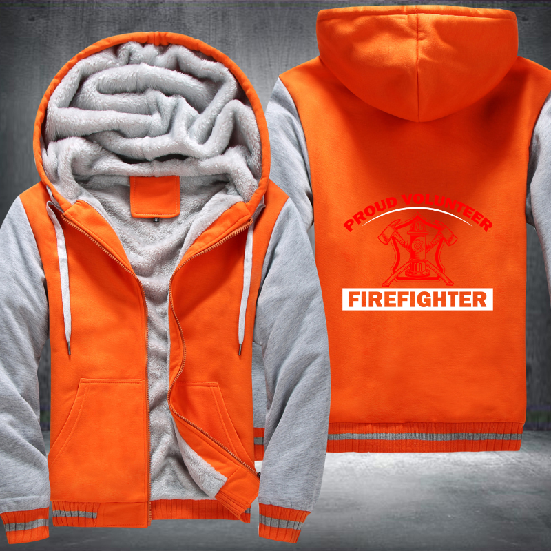 Proud Volunteer Firefighter Fleece Hoodies Jacket