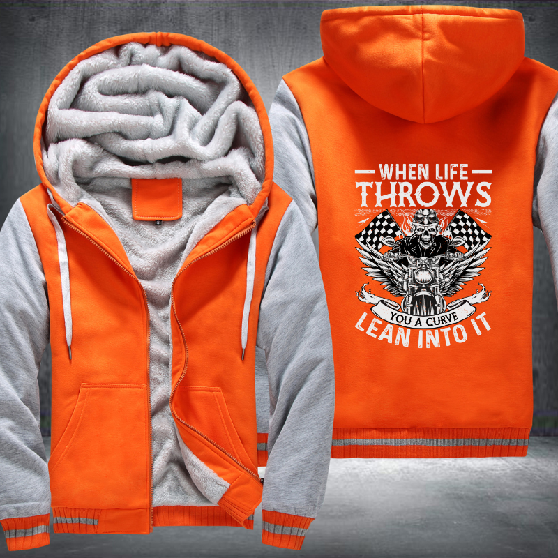 When Life Throws You A Curve Lean Into It Fleece Hoodies Jacket