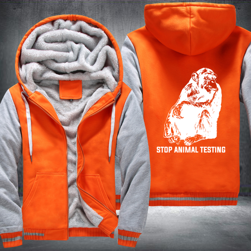 Stop Animal Testing Fleece Hoodies Jacket