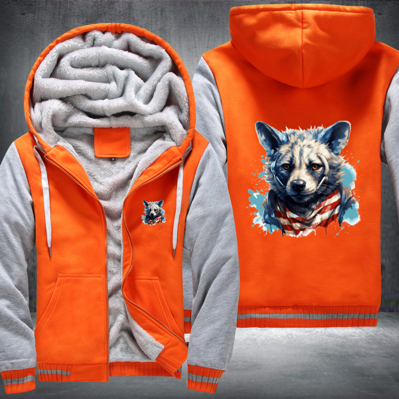 Animal Hiphop Graphic Wolf Fleece Hoodies Jacket