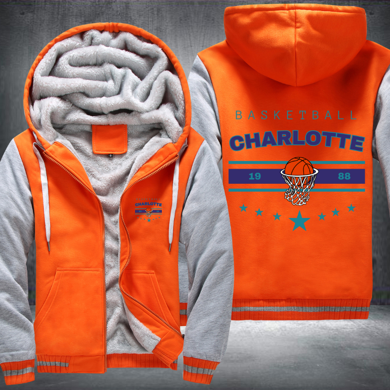Vintage Basketball CHARLOTTE 1988 Fleece Hoodies Jacket