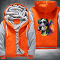 Rainbow Miniature Schnauzer dog Watercolour Fleece Hoodies Jacket