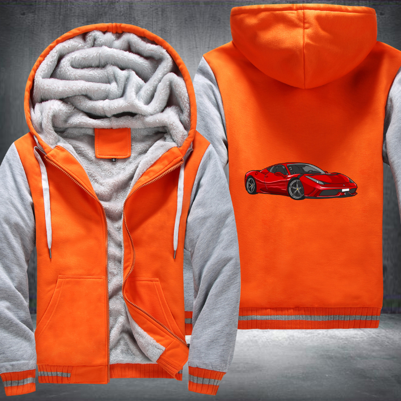 Red Ferrari sport car sublimation Fleece Hoodies Jacket