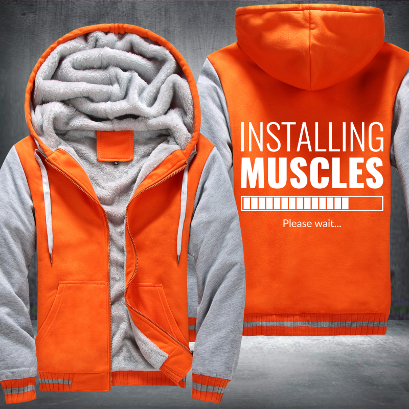 Installing Muscles Please Wait Fleece Hoodies Jacket