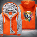 Rainbow Golden Retriever Watercolour Fleece Hoodies Jacket