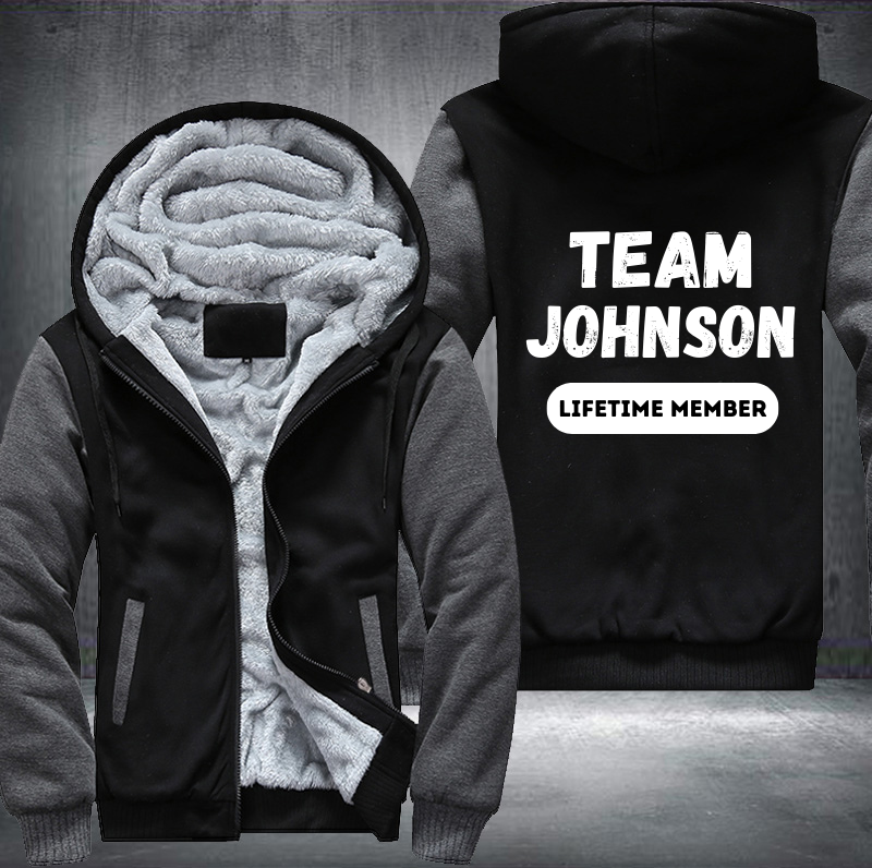 Team JOHNSON Lifetime Member Family Fleece Hoodies Jacket