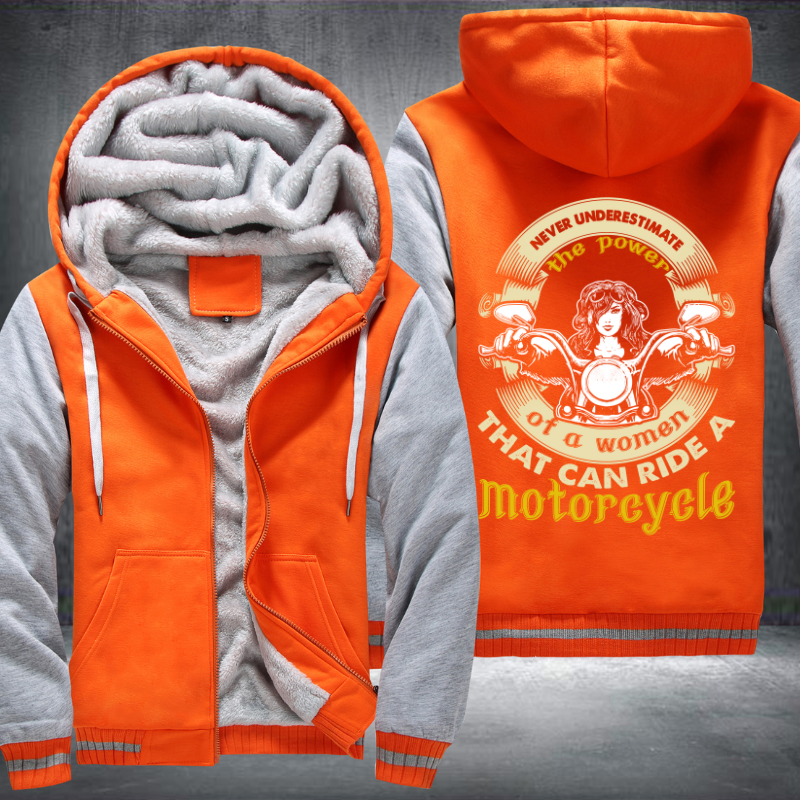 Women Can Ride A Motorcycle Fleece Hoodies Jacket