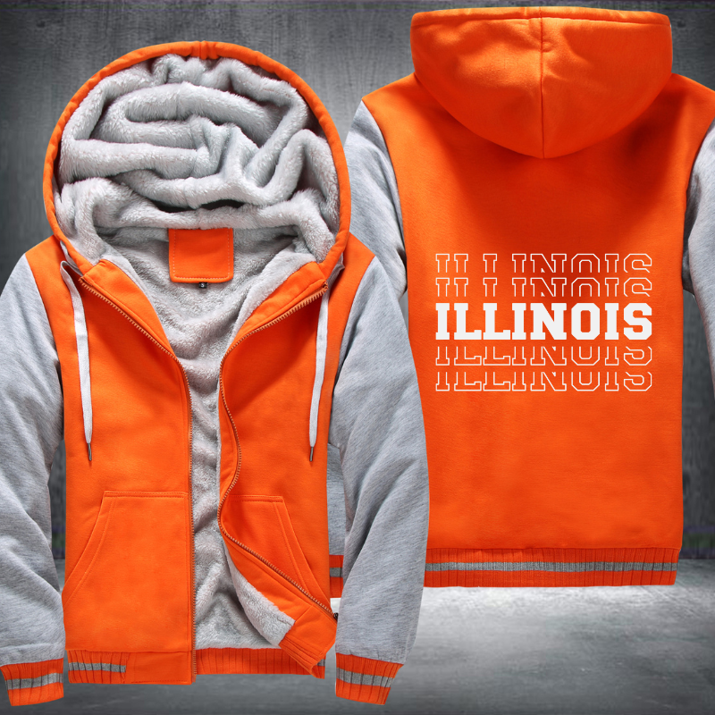 Patriotic USA State Illinois Fleece Hoodies Jacket