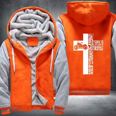 Jesus Motorcycle Cross White Fleece Hoodies Jacket