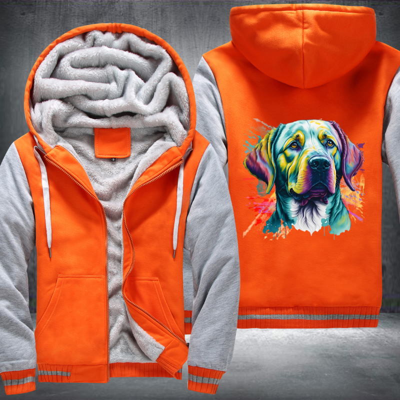 Rainbow Labrador Retriever Watercolour design Fleece Hoodies Jacket