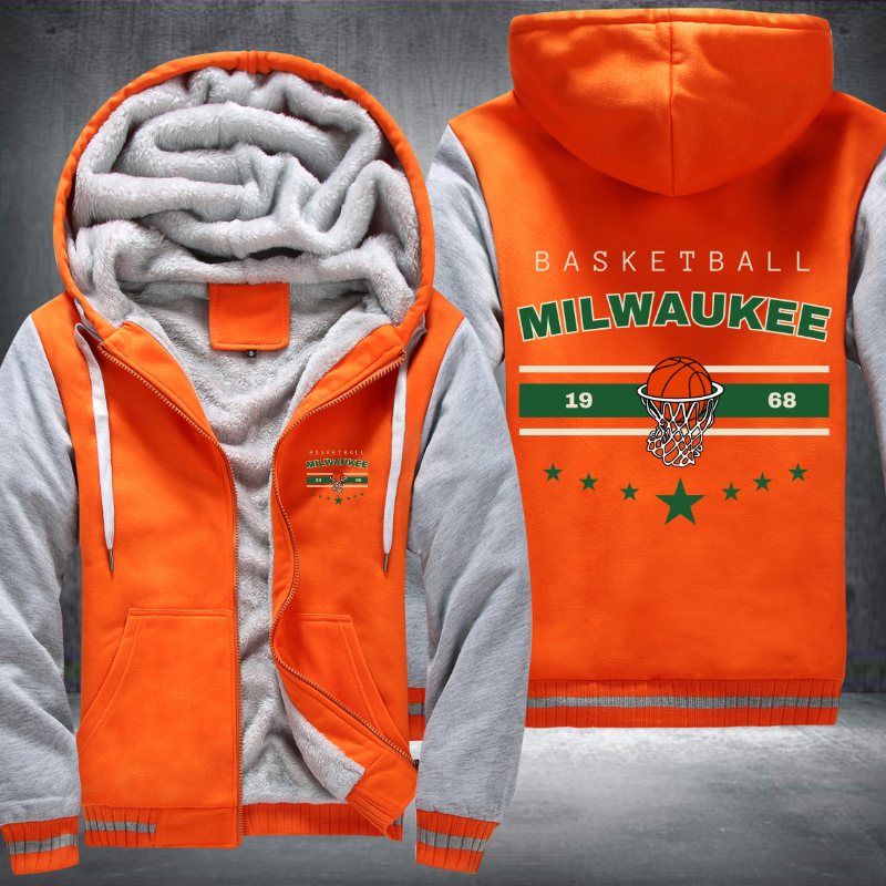 Vintage Basketball MILWAUKEE 1968 Fleece Hoodies Jacket