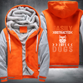 easily distracted by dogs Fleece Hoodies Jacket