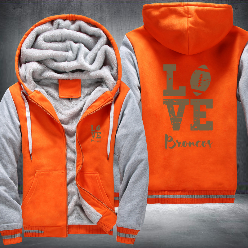 Football Gold Love Broncos Fleece Hoodies Jacket