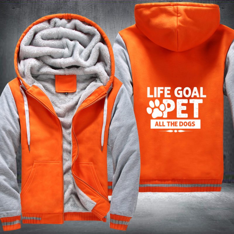 LIFE GOAL PET ALL THE DOGS Fleece Hoodies Jacket