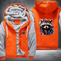 Animal Hiphop Graphic Funny Raccoon With Sunglasses Fleece Hoodies Jacket