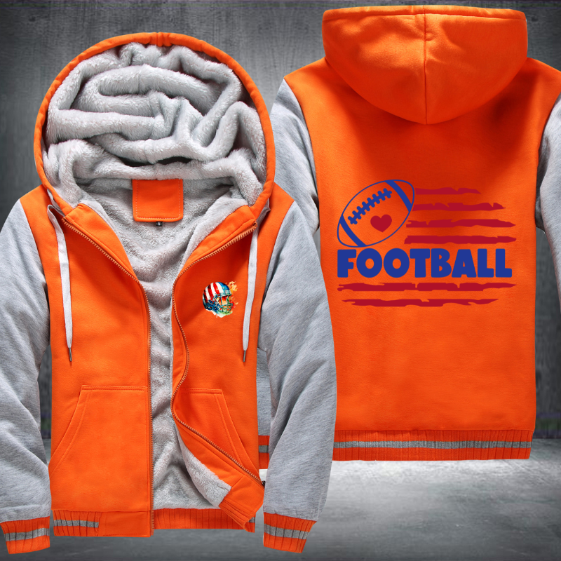 Football Flag Fleece Hoodies Jacket