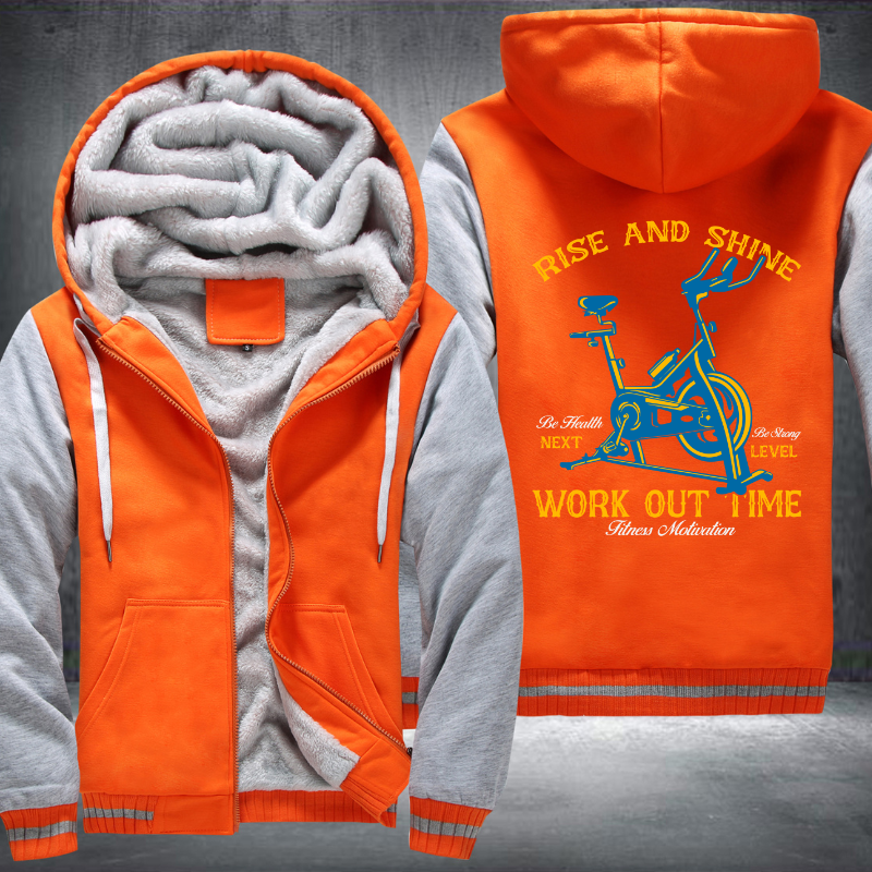 Rise And Shine Work Out Time Fleece Hoodies Jacket