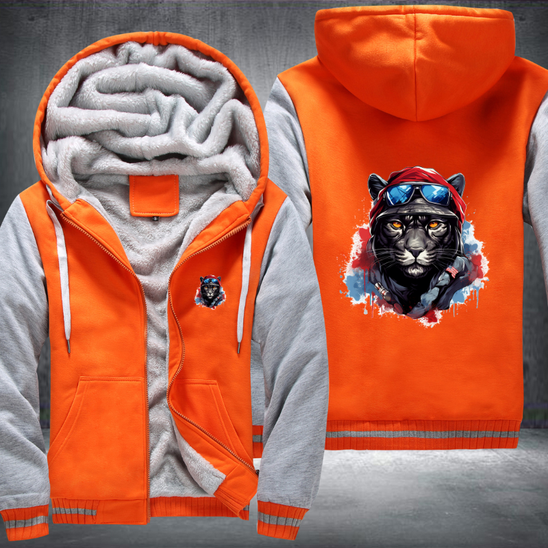 Animal Hiphop Graphic Black Tiger Fleece Hoodies Jacket