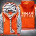 Vegan Design Fleece Hoodies Jacket