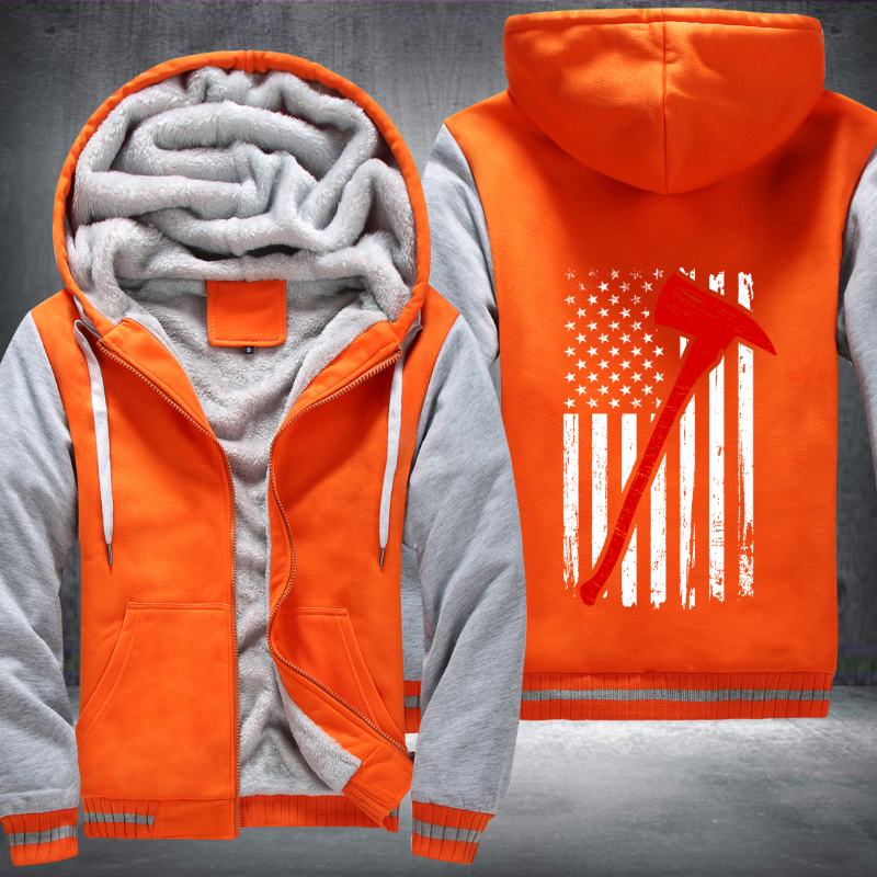 Firefighter American Flag Fleece Hoodies Jacket