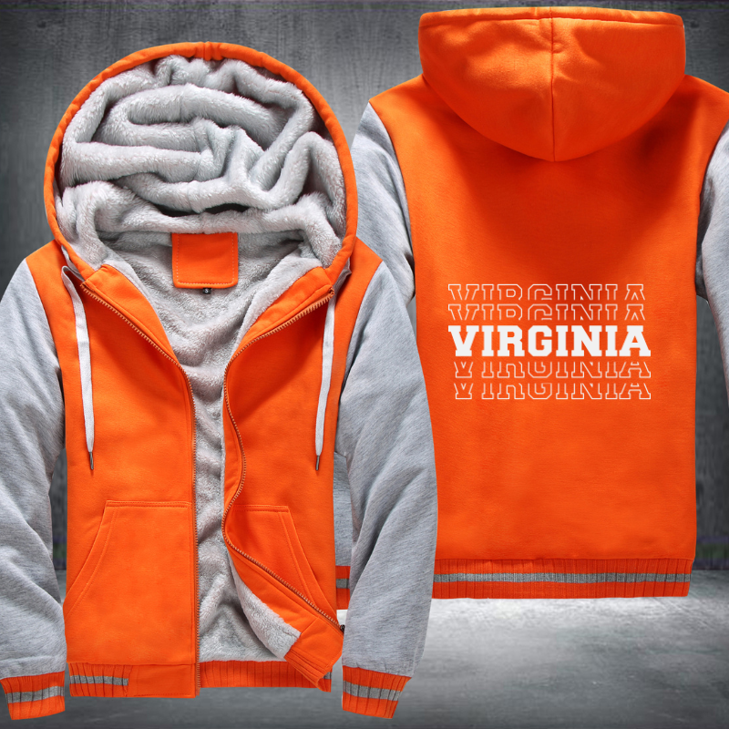 Patriotic USA State Virginia Fleece Hoodies Jacket