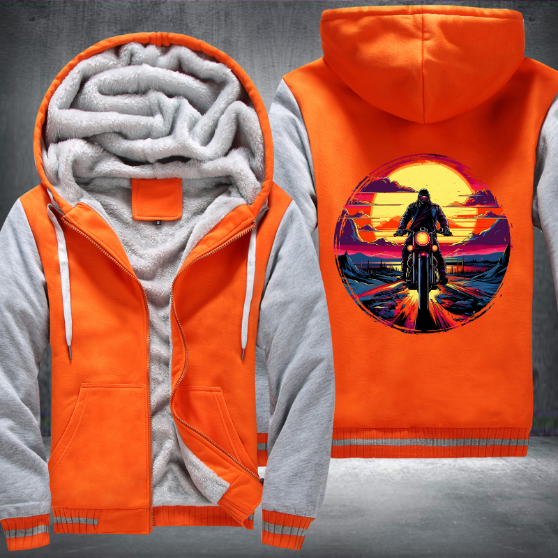 Man Ride Motorcycle Fleece Hoodies Jacket
