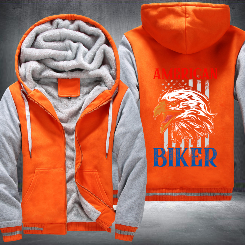 American Biker Fleece Hoodies Jacket