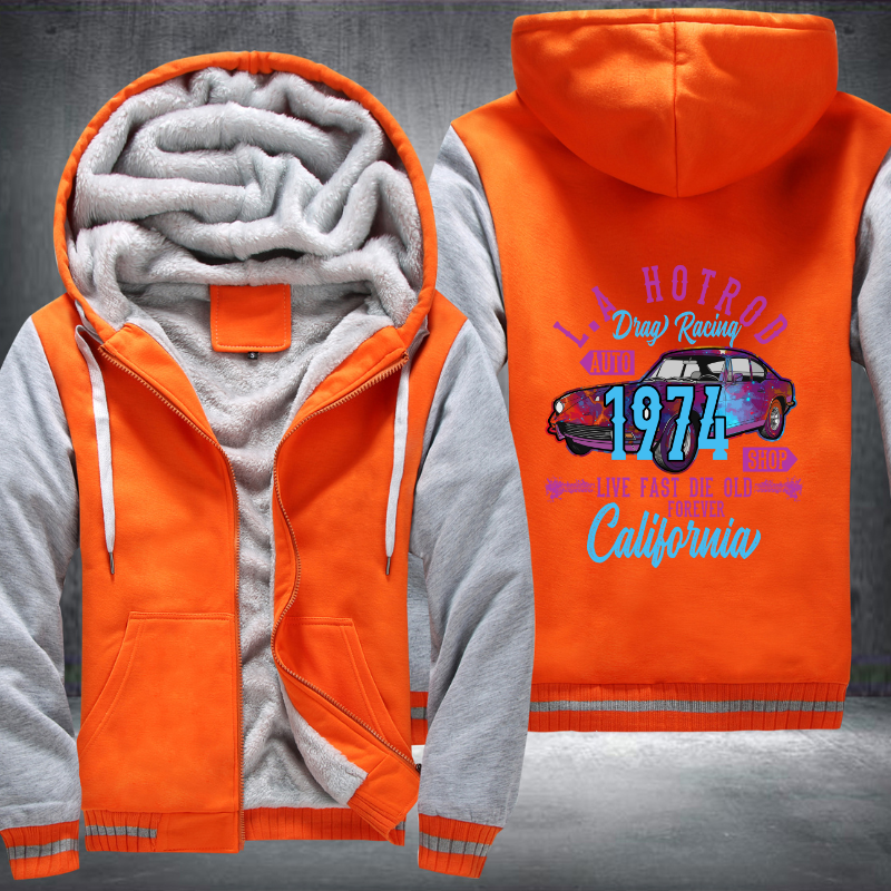LA hotrod drag racing 1974 Fleece Hoodies Jacket