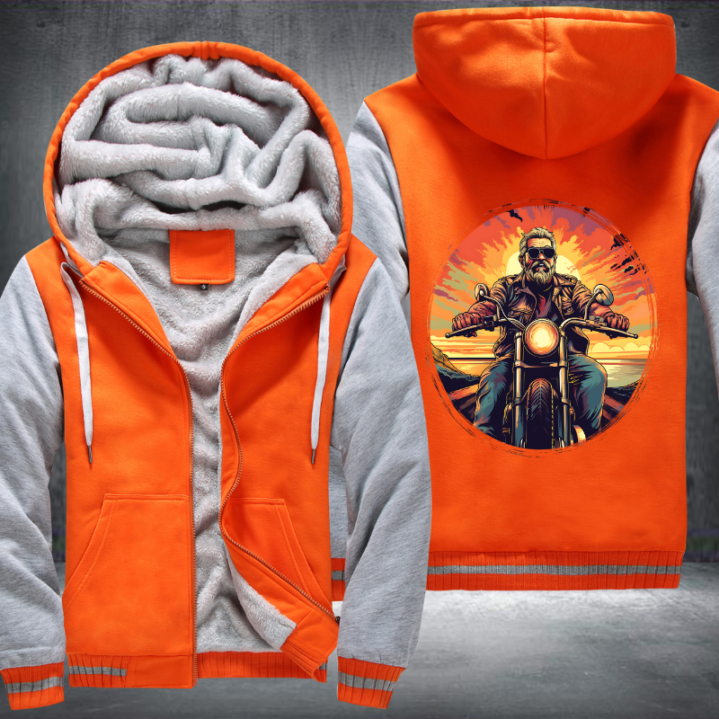 Grandpa Ride Motorcycle Fleece Hoodies Jacket