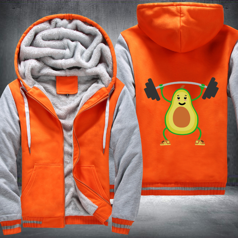 Avocado Weightlifting Fleece Hoodies Jacket