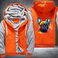 Rainbow French Bulldog Watercolour design Fleece Hoodies Jacket