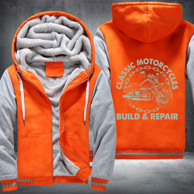 Classic Motorcycles Build Repair Fleece Hoodies Jacket