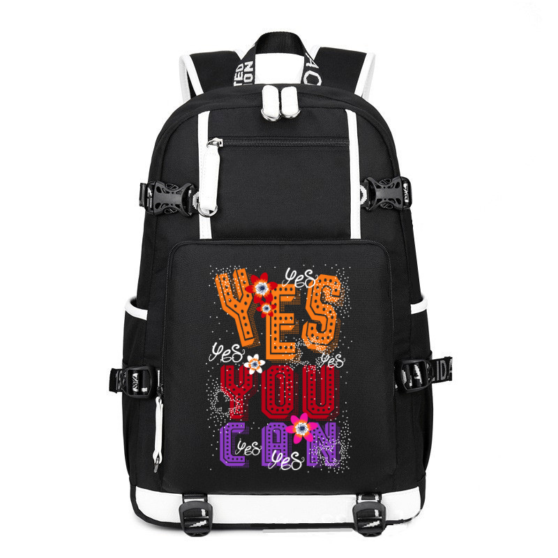 Yes You Can printing Canvas Backpack