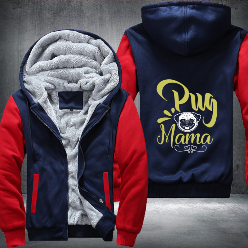 pug mama Fleece Hoodies Jacket