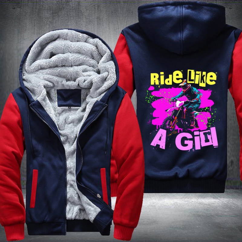 Ride Like A Girl Fleece Hoodies Jacket