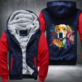 Rainbow Golden Retriever Watercolour Fleece Hoodies Jacket