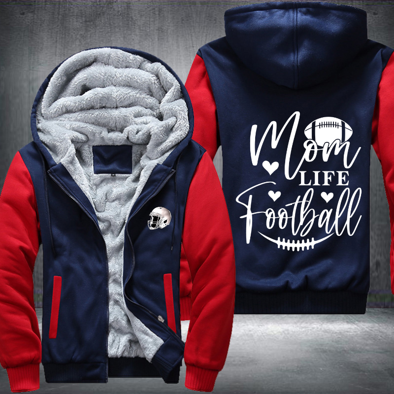 Mom Life Football Fleece Hoodies Jacket