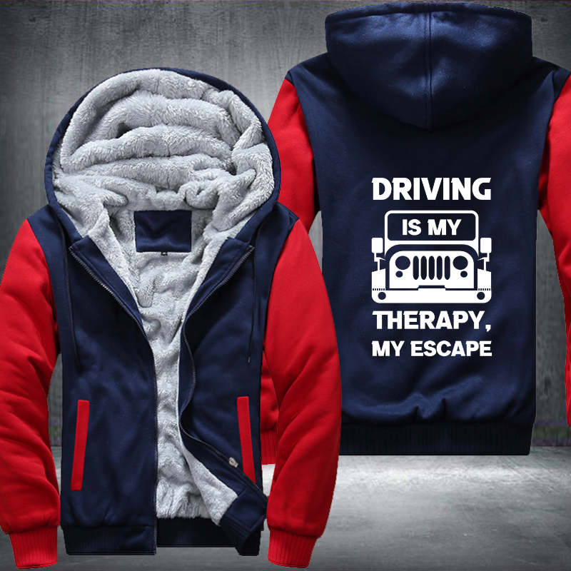 DRIVING IS MY THERAPY Fleece Hoodies Jacket