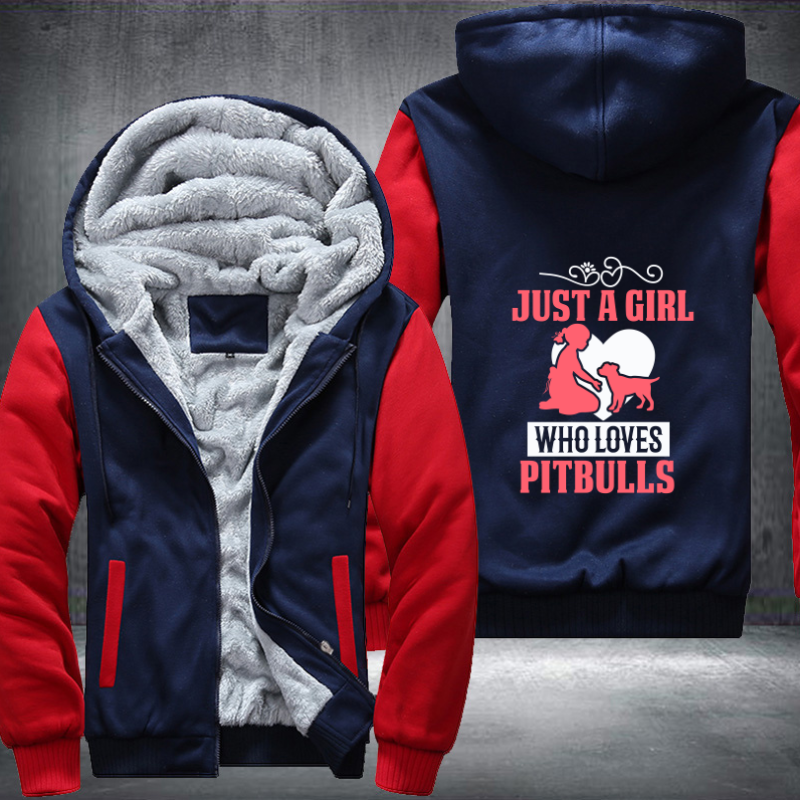 just a girl who loves pitbulls Fleece Hoodies Jacket