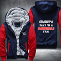 Grandpa Says I'm A Cardinals Fan Fleece Hoodies Jacket