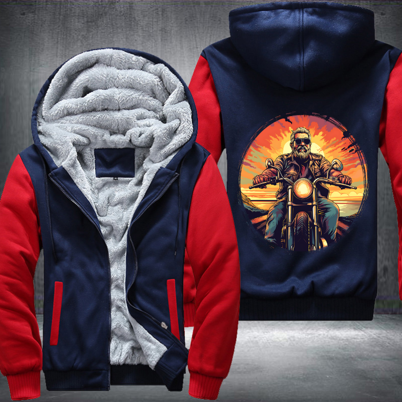 Grandpa Ride Motorcycle Fleece Hoodies Jacket