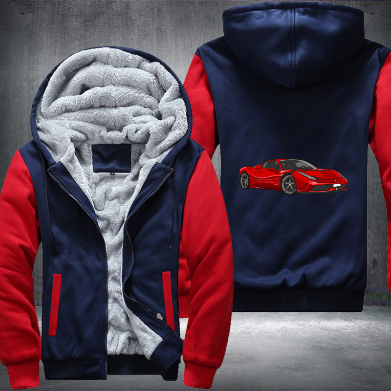 Red Ferrari sport car sublimation Fleece Hoodies Jacket