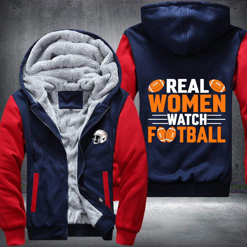 Real Women Watch Football Fleece Hoodies Jacket